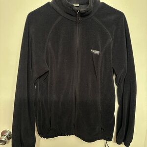 Columbia Black Fleece Jacket with Subtle Blue Trim